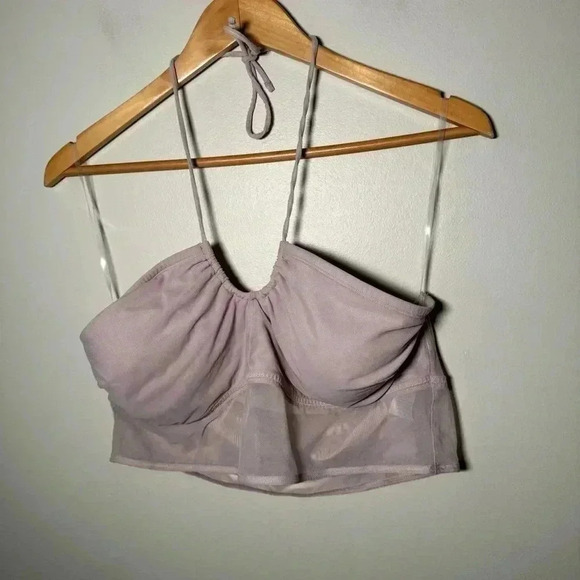 NWT GILLY HICKS BRA/TOP TIE UP IN  LAVENDER MAUVE XXL - Picture 2 of 6